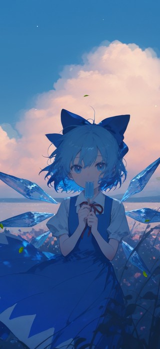 唯美蓝色调少女