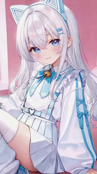 银发猫耳少女的阅读时光