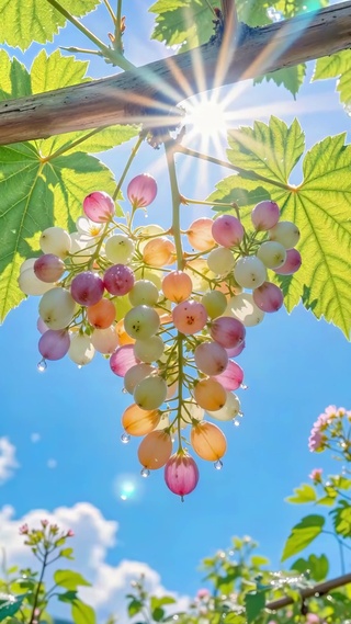 一穗彩虹葡萄果