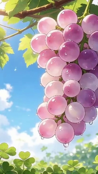 蓝天下的葡萄架