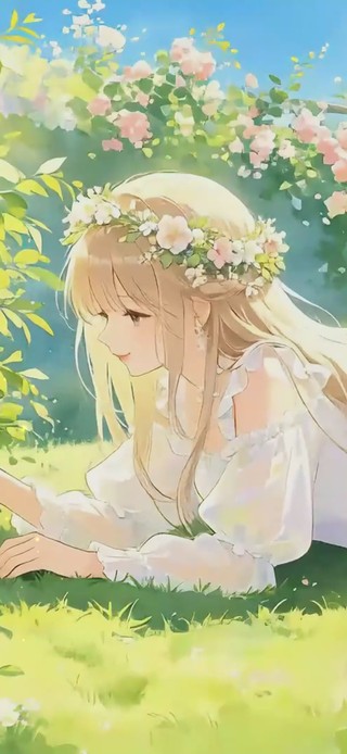 花园女孩和兔子