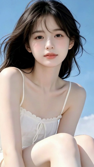 晴空下的清纯女孩