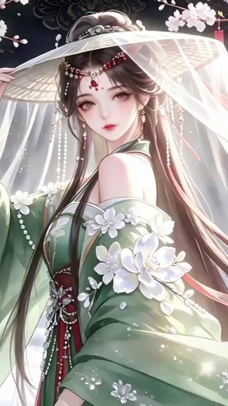 许愿树下帷帽森系少女