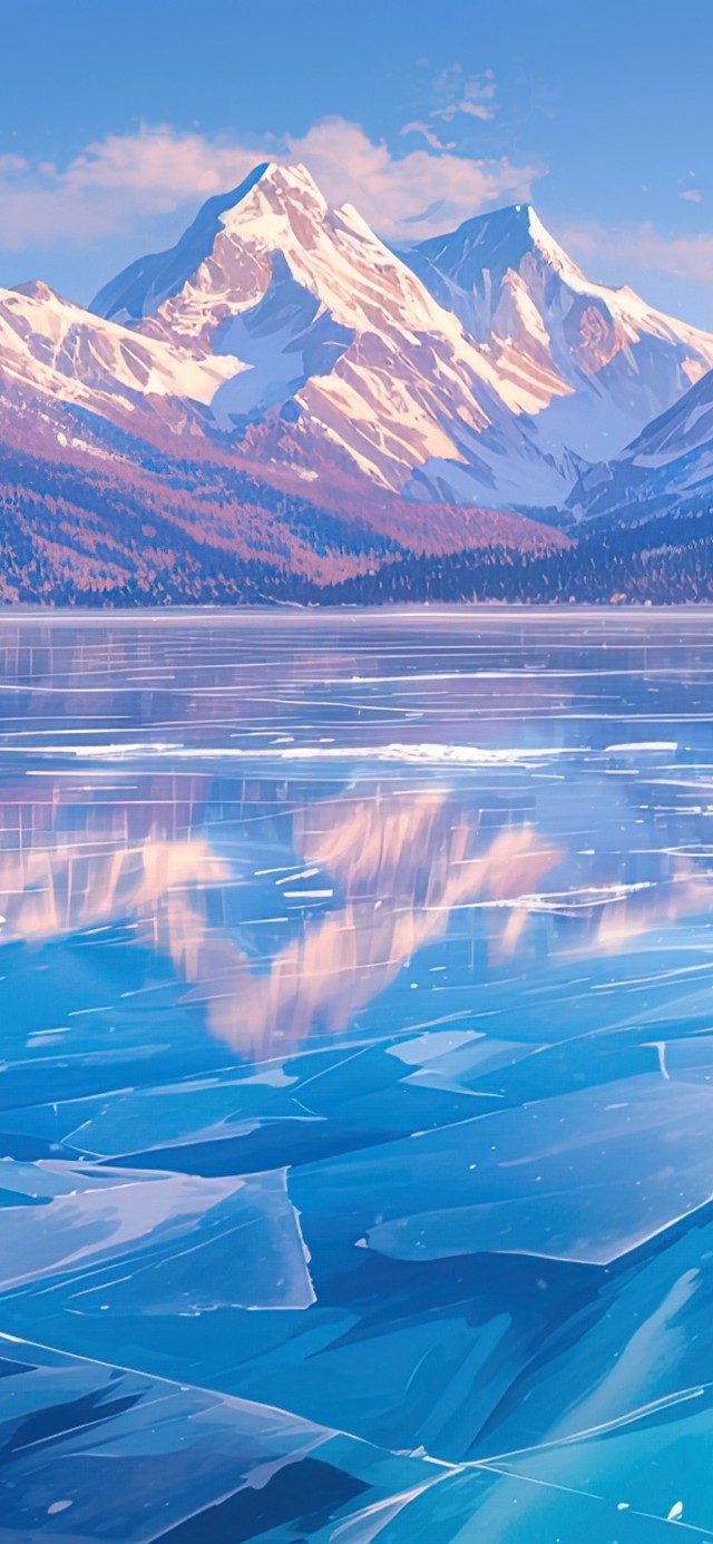 冰冻的贝加尔湖冰面