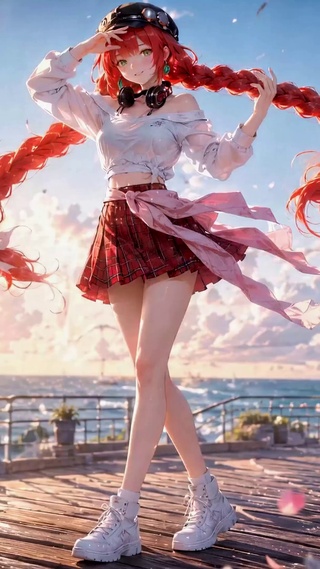 海边红发少女