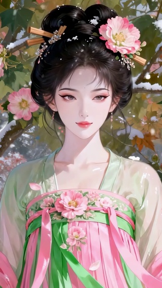 雪中古风汉服美人
