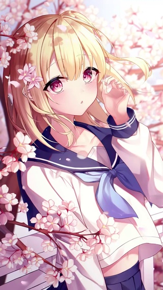 樱花下的女孩