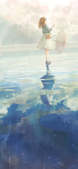 梦幻雨天美少女