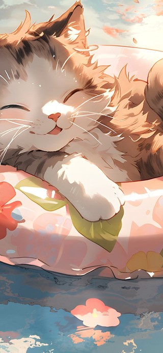 4k 泳池小猫
