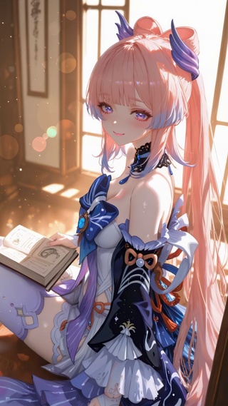 书房甜美女孩心海