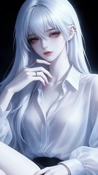 暗黑少御白发美女