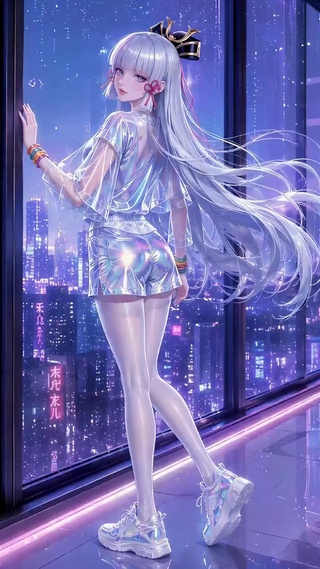 赛博朋克未来都市美少女