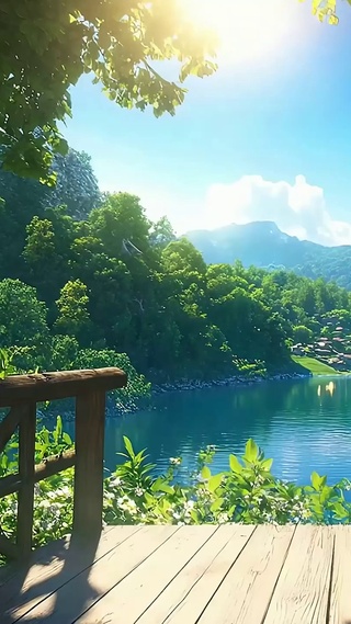 护眼山川绿景