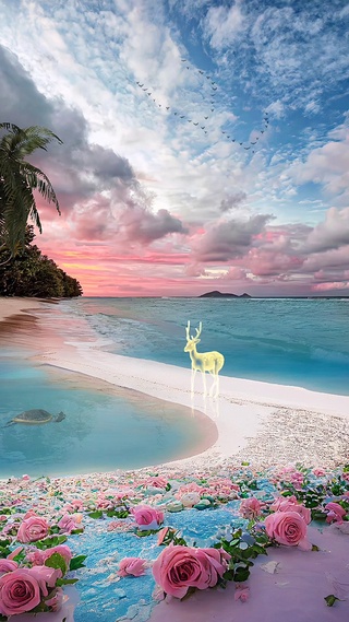 玫瑰海，爱心鸟