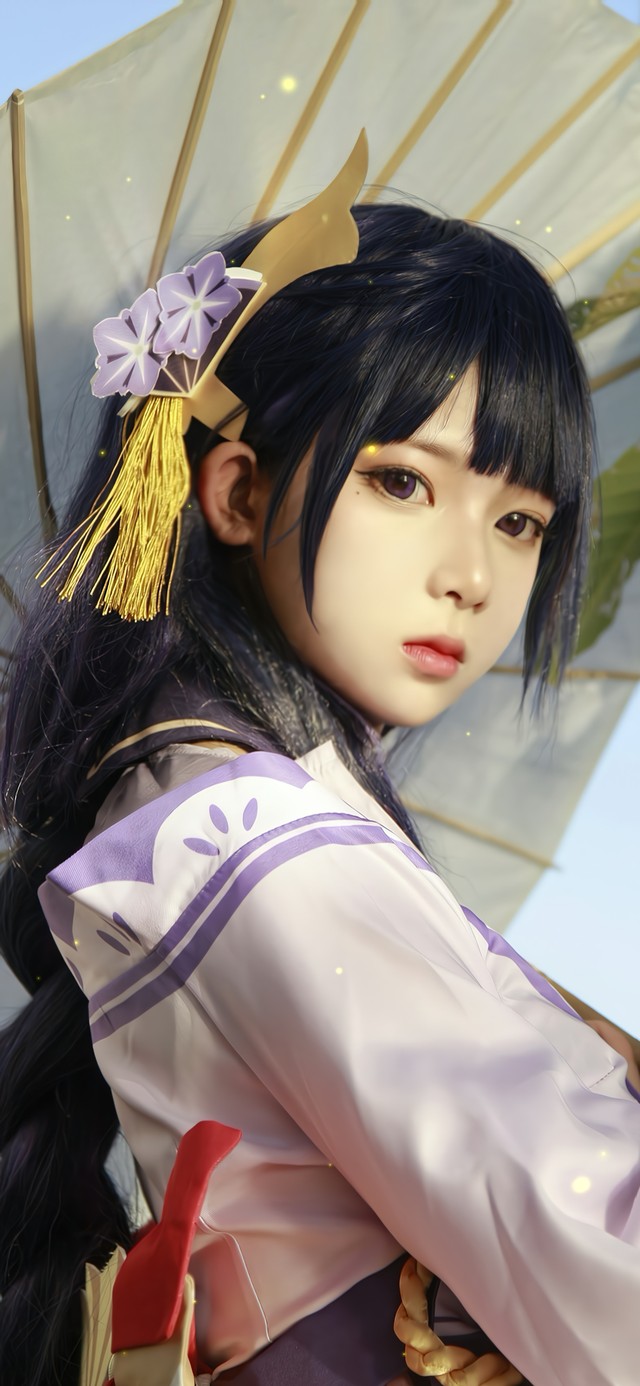 原神雷神cos(美女手机动态壁纸) - 美女手机壁纸下载 - 元气壁纸