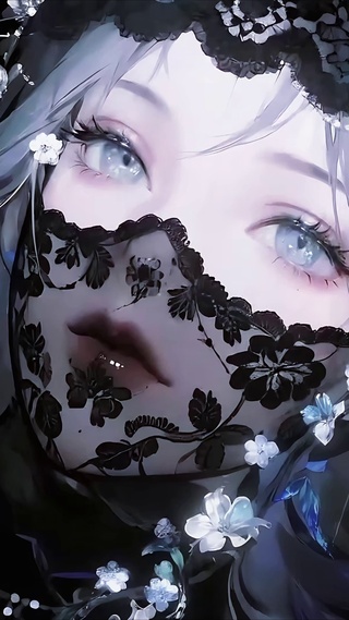 神秘的暗夜蕾丝少女