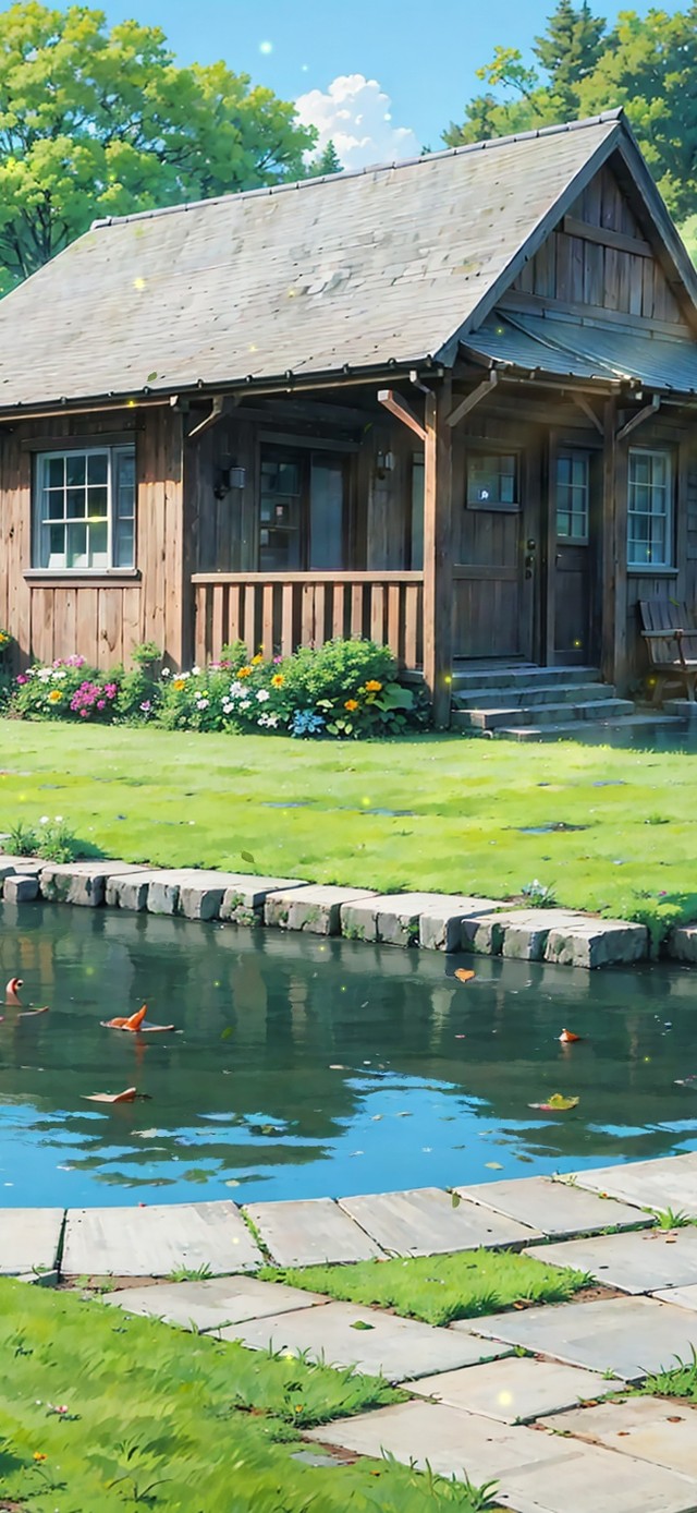 4K唯美治愈花园小屋