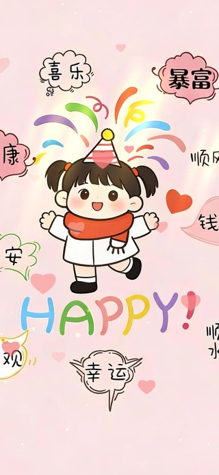 可爱快乐祝福