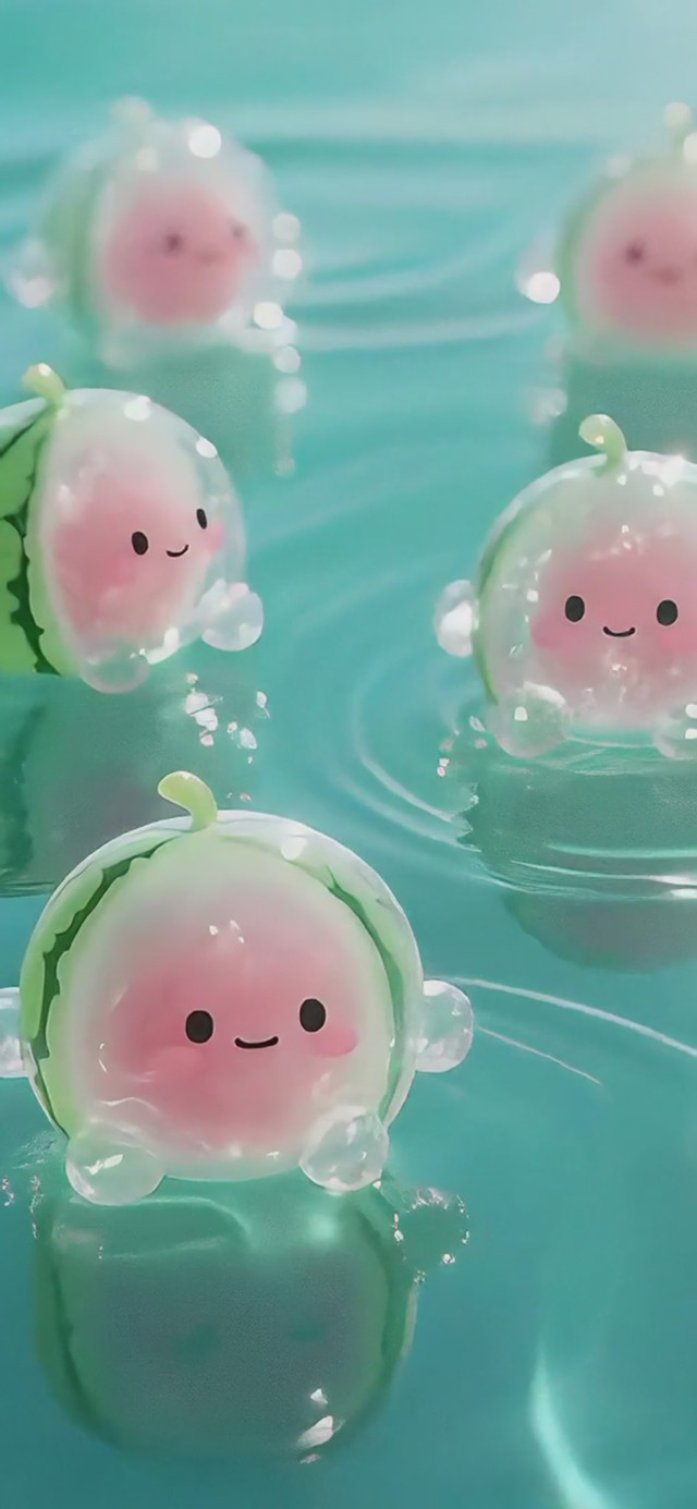 水中可爱西瓜