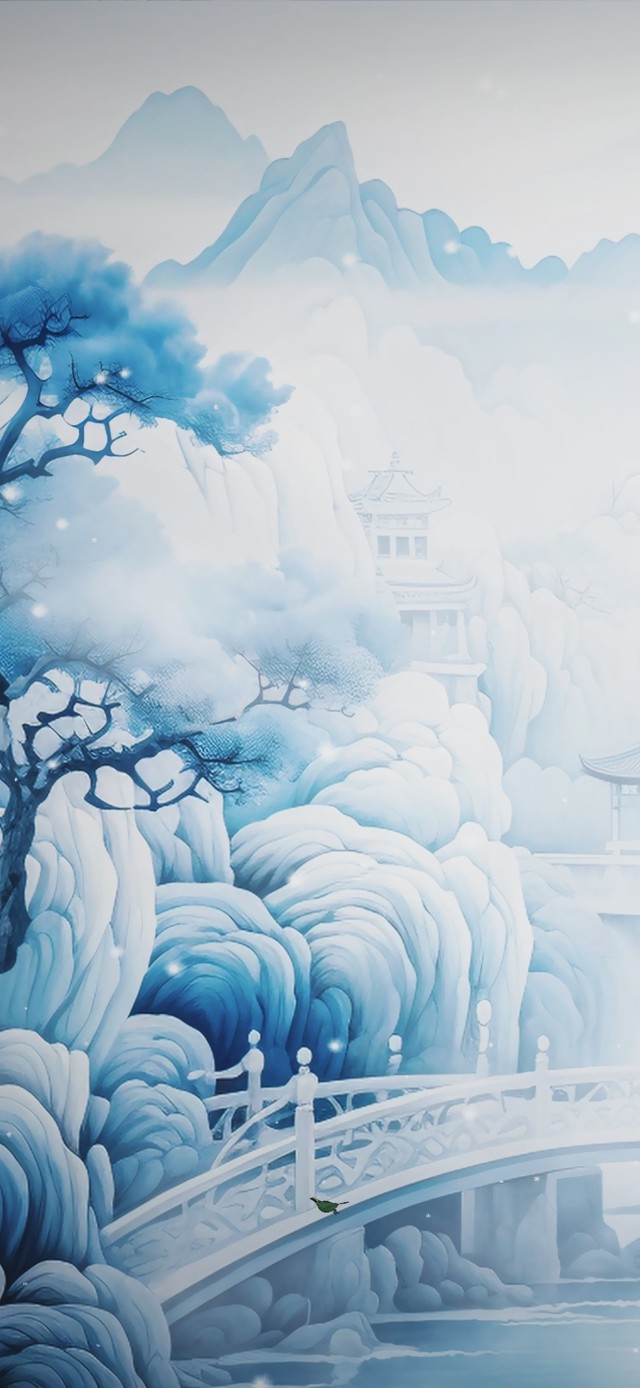 古风山水AI水墨画