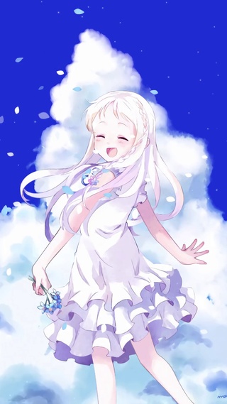 未闻花名面码唯美长裙白发萝莉