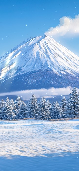 富士山的晴天