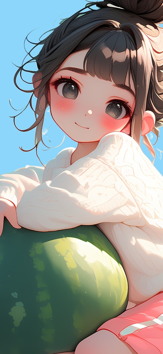 可爱西瓜小女孩