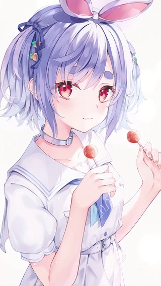 兔耳棒棒糖少女