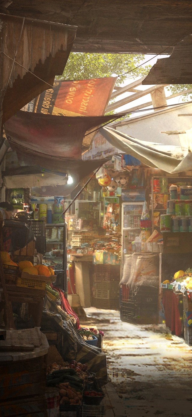 街道小路水果摊