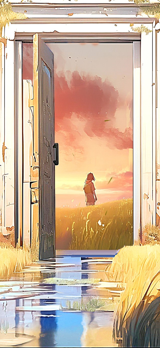 麦田之门中的少女