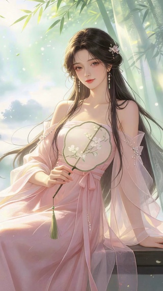 竹林古风美女