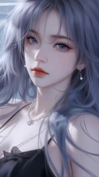 云空水境蓝发美少女