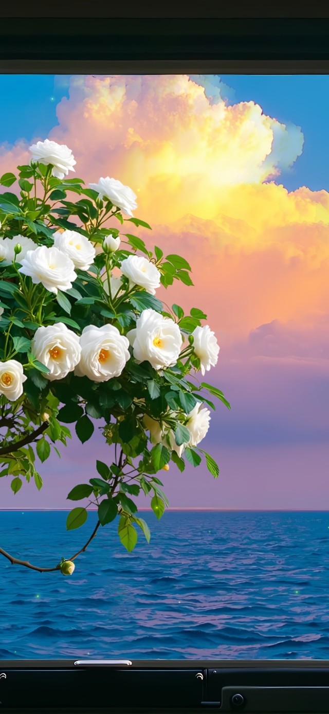 窗外的浪漫海景