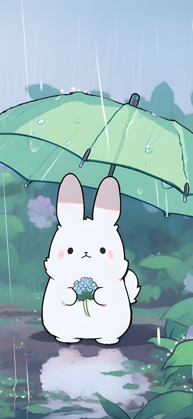 雨中小兔