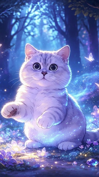  梦幻森林猫咪-无缝循环