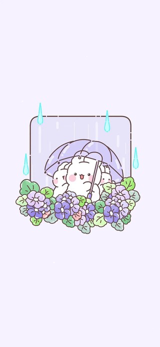 可爱小兔～下雨