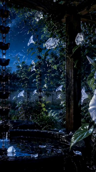 星空月夜白花