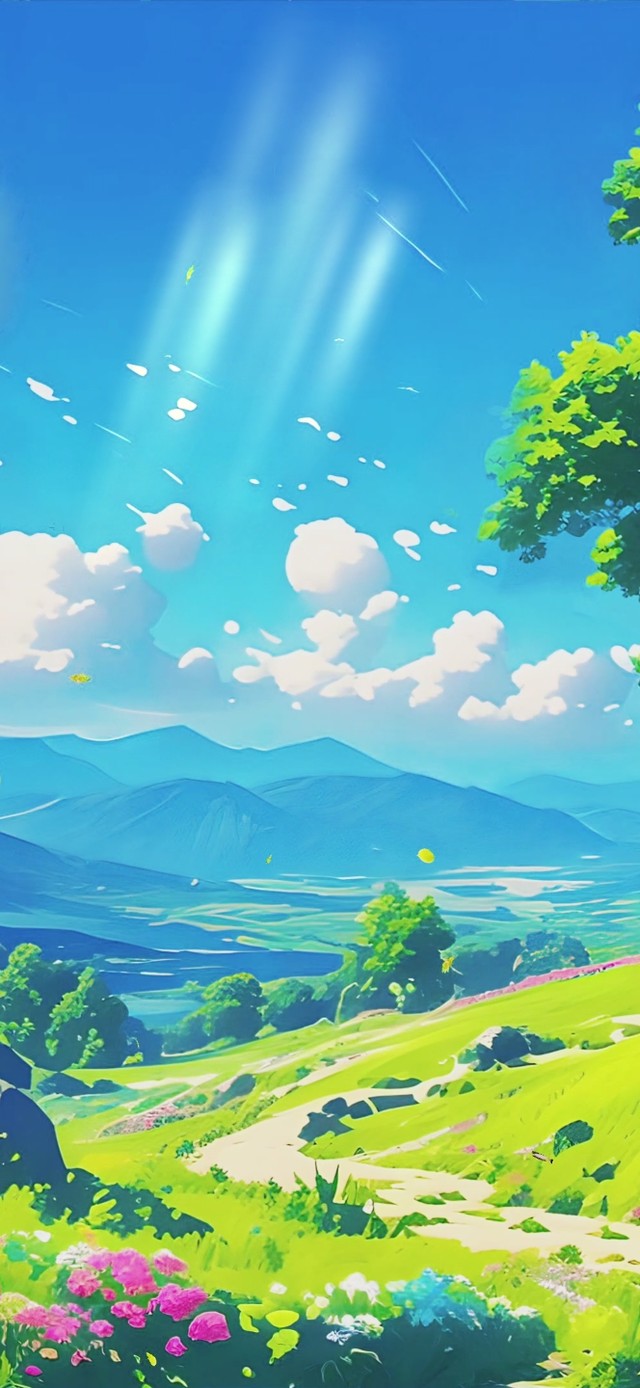 唯美小路AI插画手机壁纸