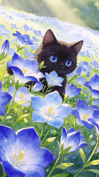 花海里的小猫咪