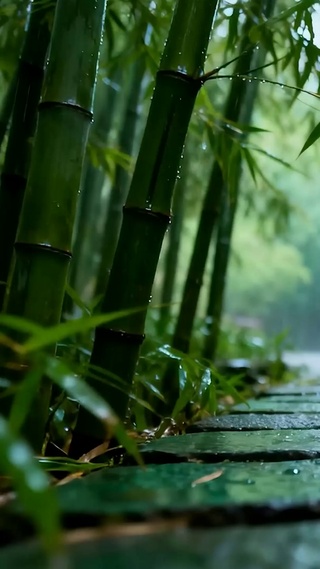 雨滴竹林