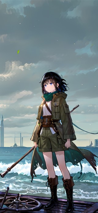 唯美海边少女