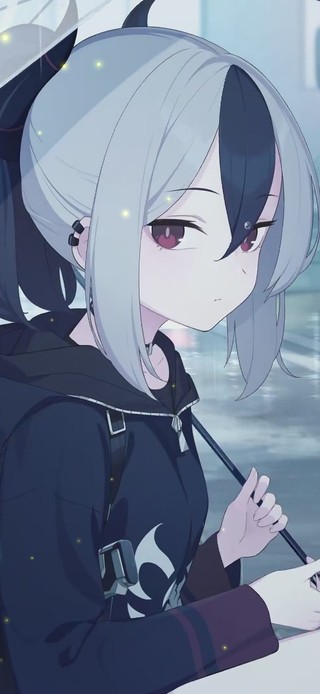 雨中街道少女