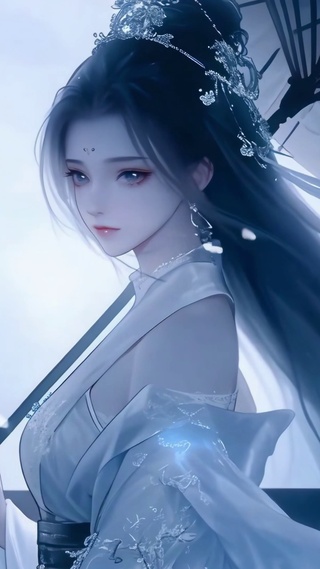 云雾间长发轻扬