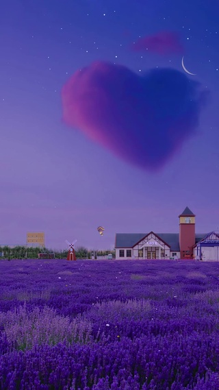 爆款夜景薰衣草