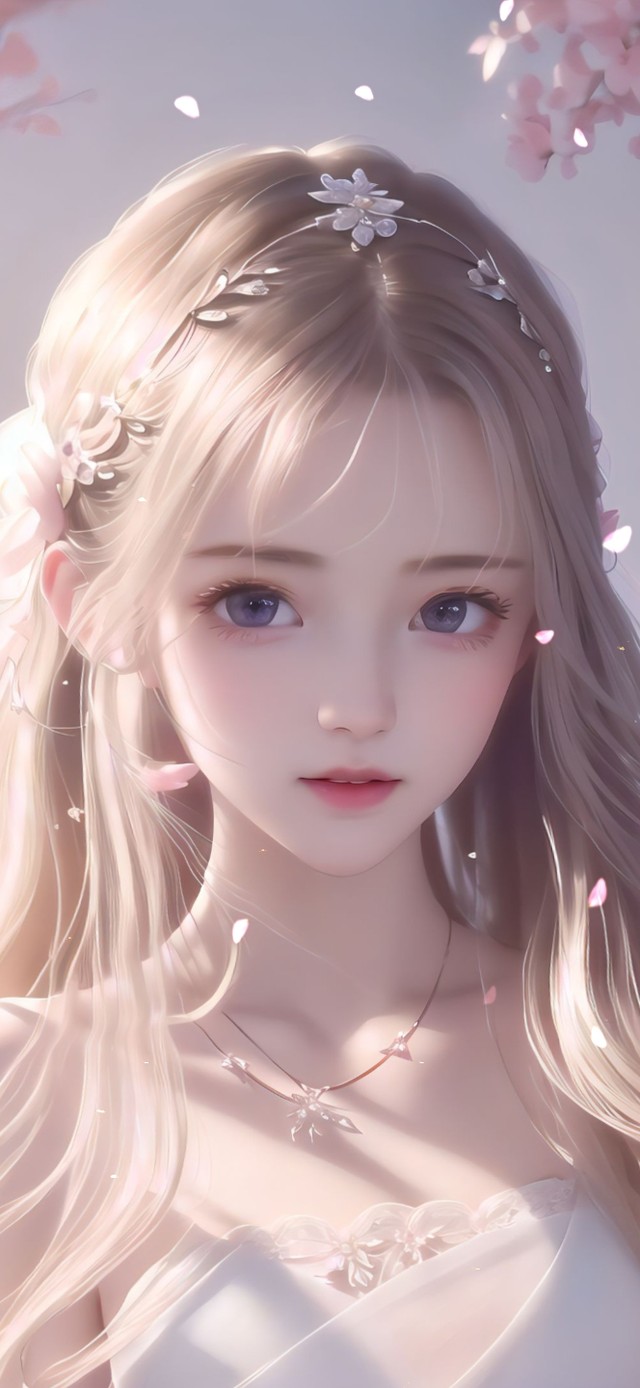 唯美粉色桃花女神