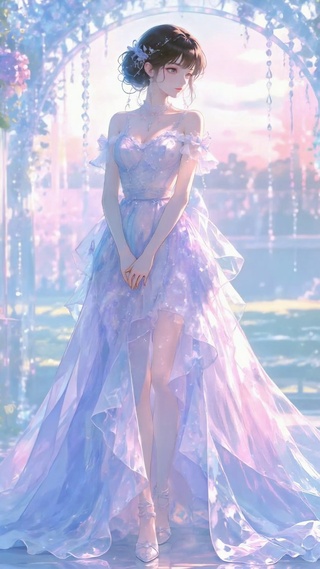 梦幻水晶花廊紫裙美少女