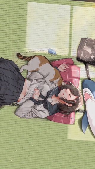 午睡的少女