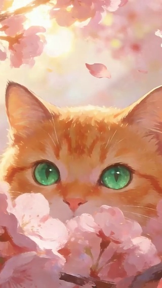 花丛中猫咪