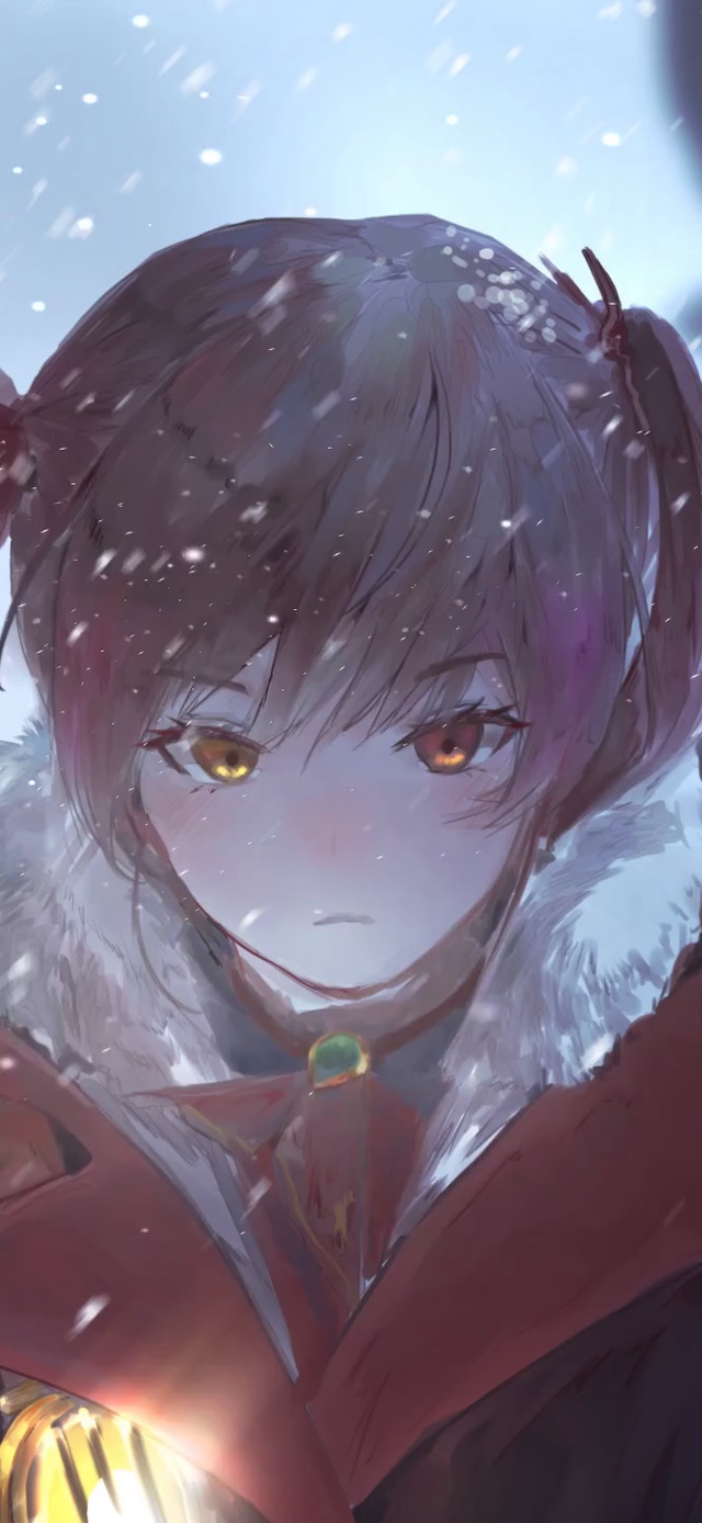 寒冷风雪中女孩