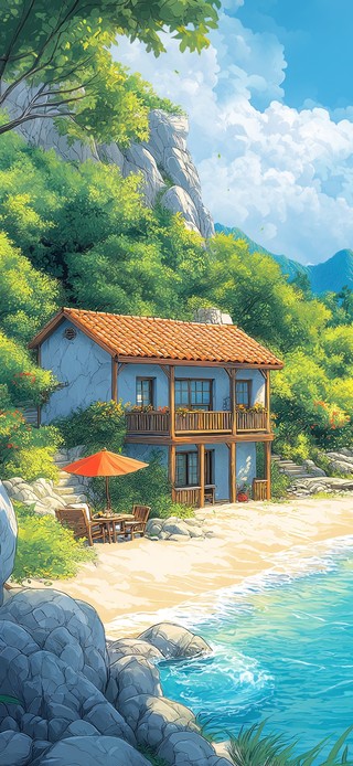 海岸小屋